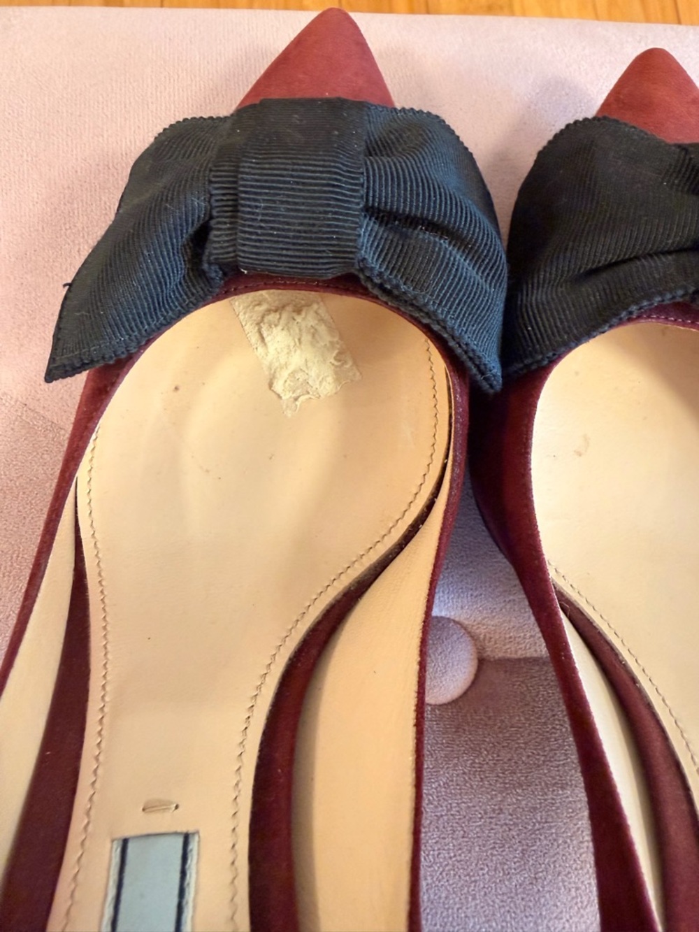 Prada Bow Suede Pointed Toe pumps - Picture 4 of 7